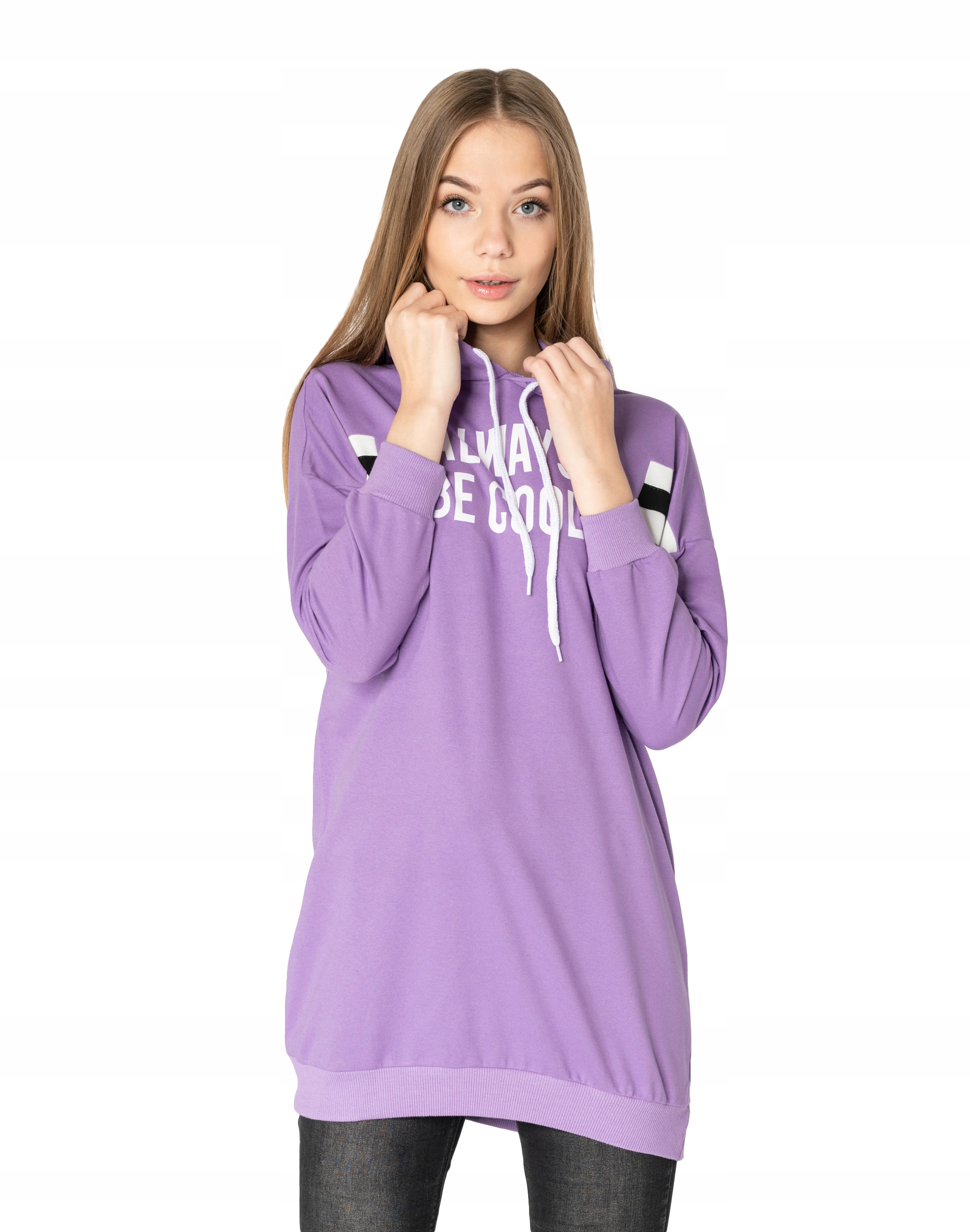 

Długa Bluza Damska z Kapturem Tunika 4561-5 r XL