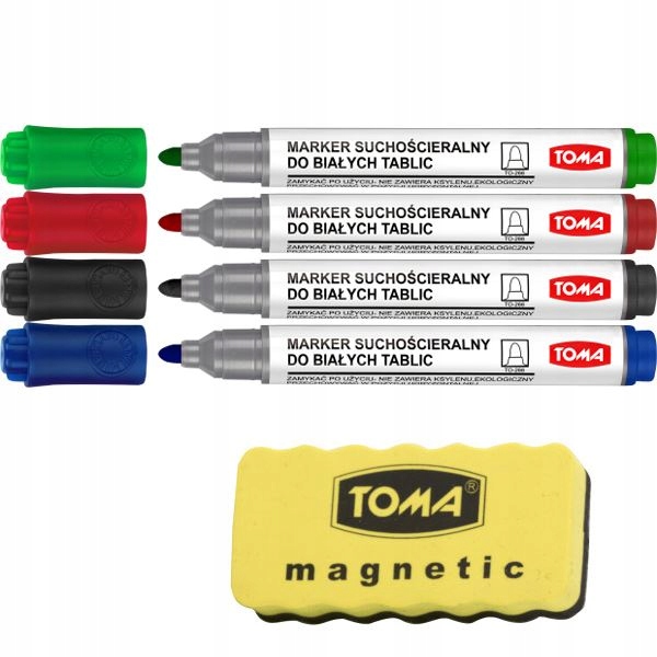 

Marker Do Flipchartu 2mm Toma 4 Kolory+gąbka