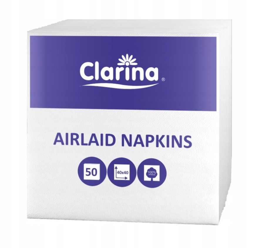 

Serwetki Flizelinowe 40x40 białe 50 sztuk Clarina