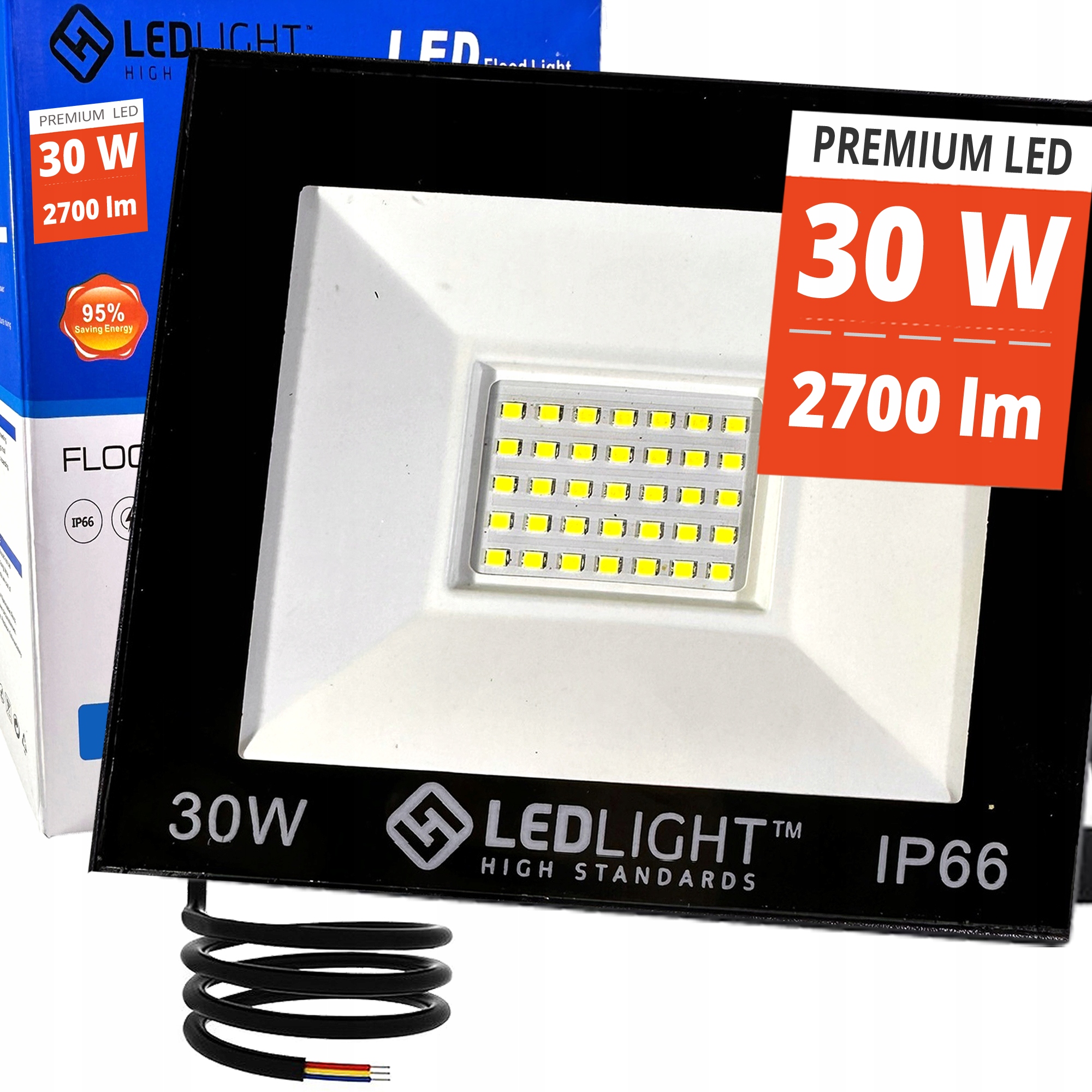 Halogen Reflektor LAMPA robocza NAŚWIETLACZ WODOODPORNY LED PREMIUM