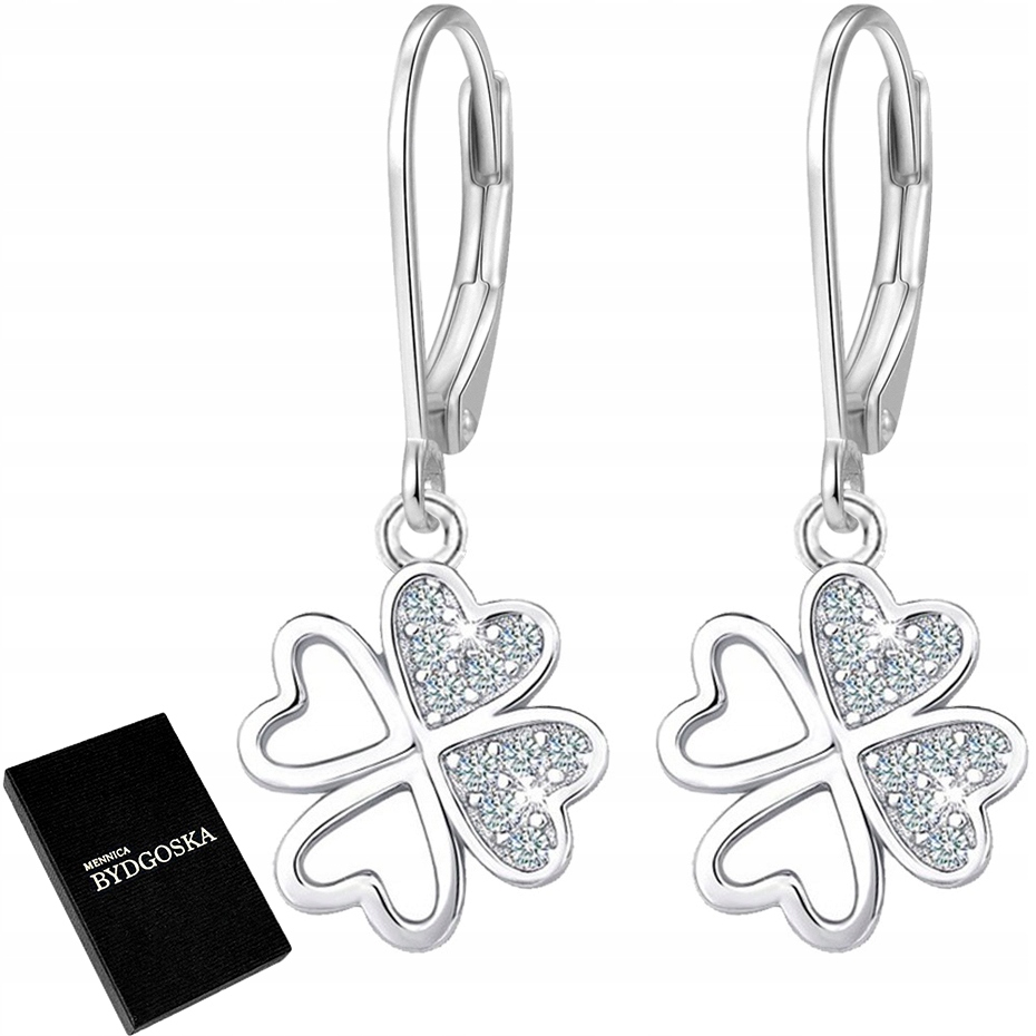 Stříbrné náušnice dámské čtyřlístky pro ženu anglické stříbro 925