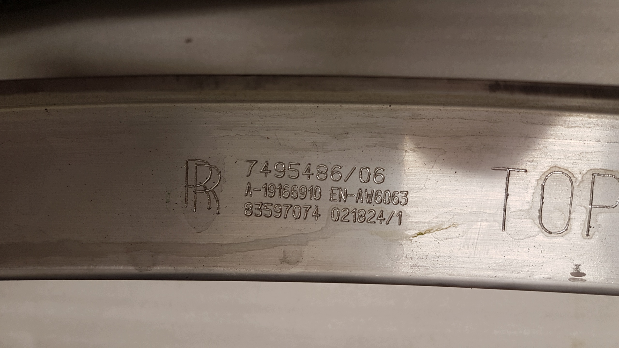 support panel for radiators ROLLS ROYCE GHOST II RR21 7495481 7495486