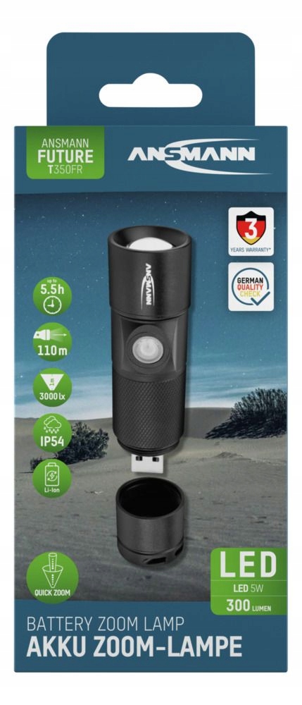 Ansmann Led svítilna Future T350FR USB300 lm aku