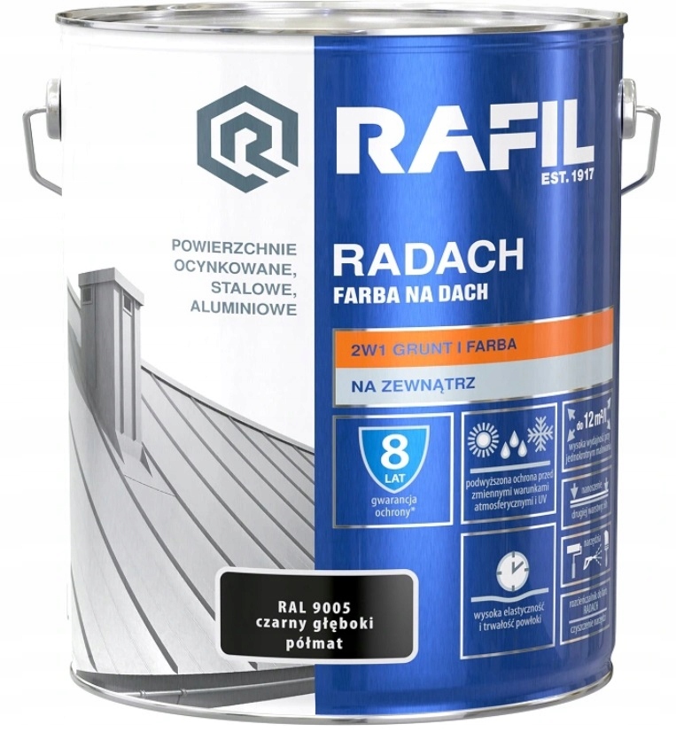 Radach 10L čierny hlboký Ral 9005 polomat Rafil