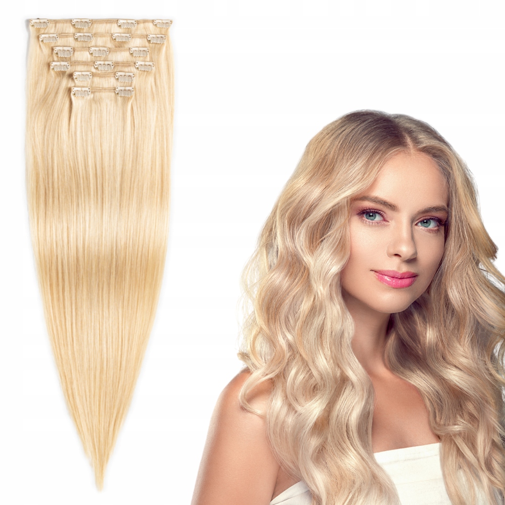 Clip In příčesek do vlasů přírodní 60 cm 130 g #60