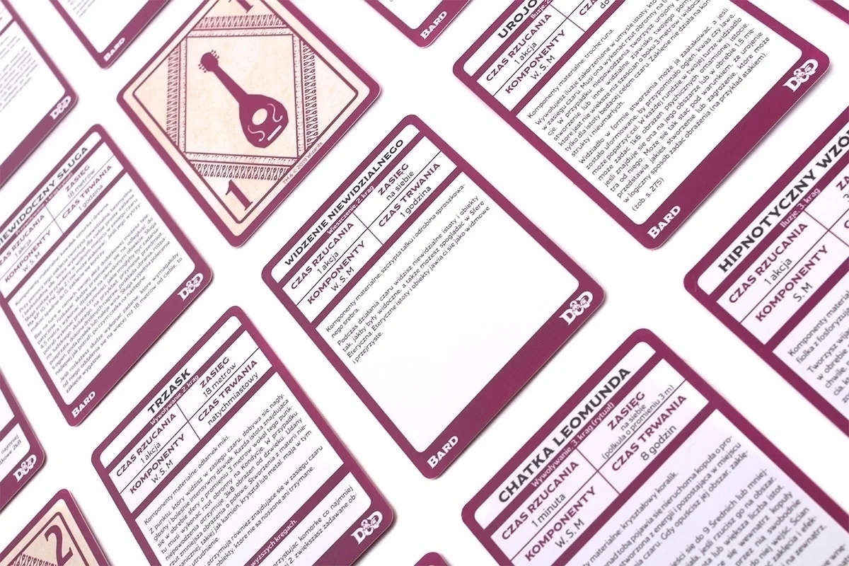 DUNGEONS AND DRAGONS KARTY CZARÓW BARD Rodzaj kości