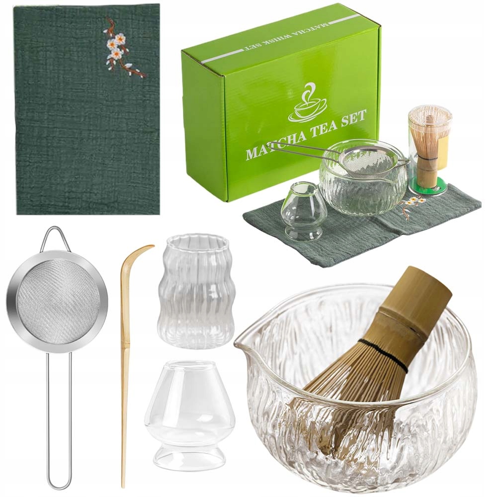 Levně Kompletní Sada Pro Matcha Šlehací Metlu Sítko Relaxační Miska Čaj