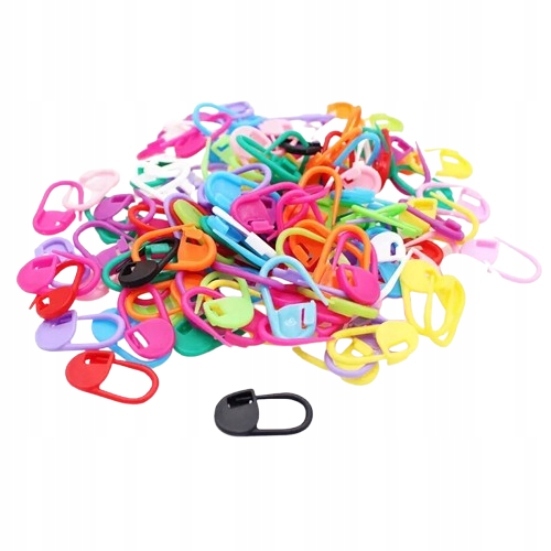 ZNACZNIKI ŚCIEGU RZĘDÓW OCZEK PLASTIKOWE 50 szt AGRAFKI MARKERY ZESTAW