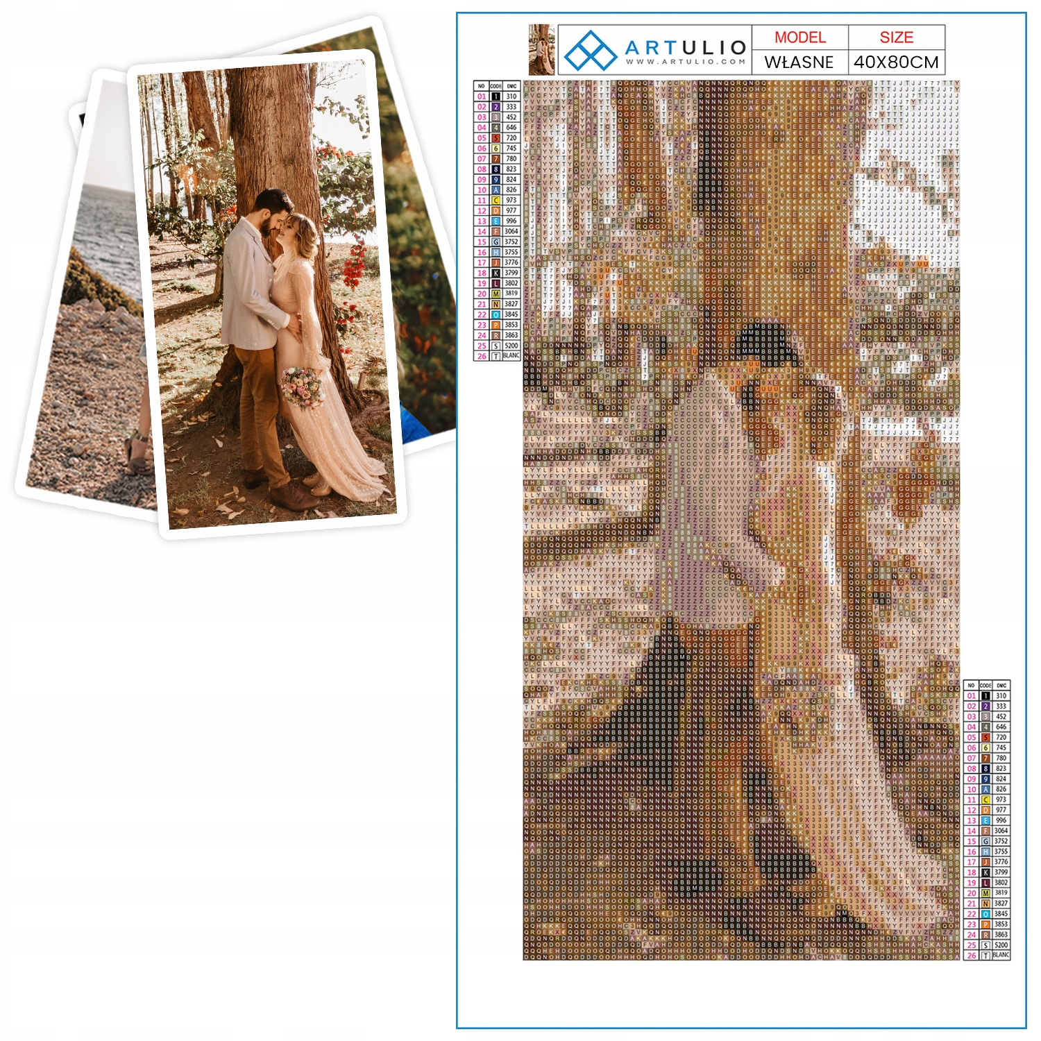 Diamond Painting Mozaika 40x80 Z Fotky Dárek