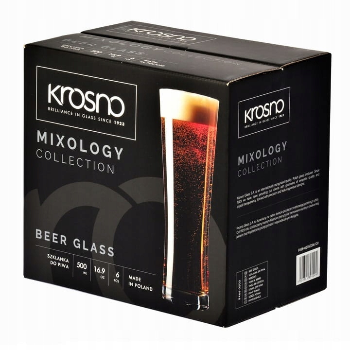 Szklanki do piwa Mixology KROSNO 6x500ml klepsydra Marka Krosno
