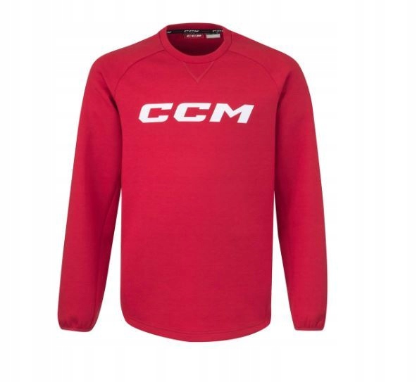 CCM Mikina CCM Locker Room Fleece Crew Sr, Senior, XXL, červená