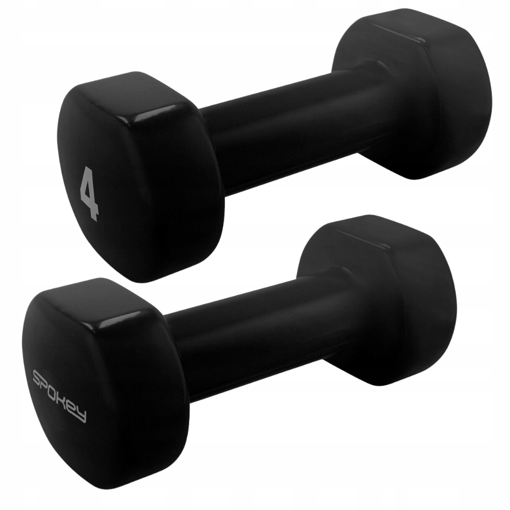 Litinové činky pro silový trénink Závaží potažené vinylem 2x4 kg Spokey