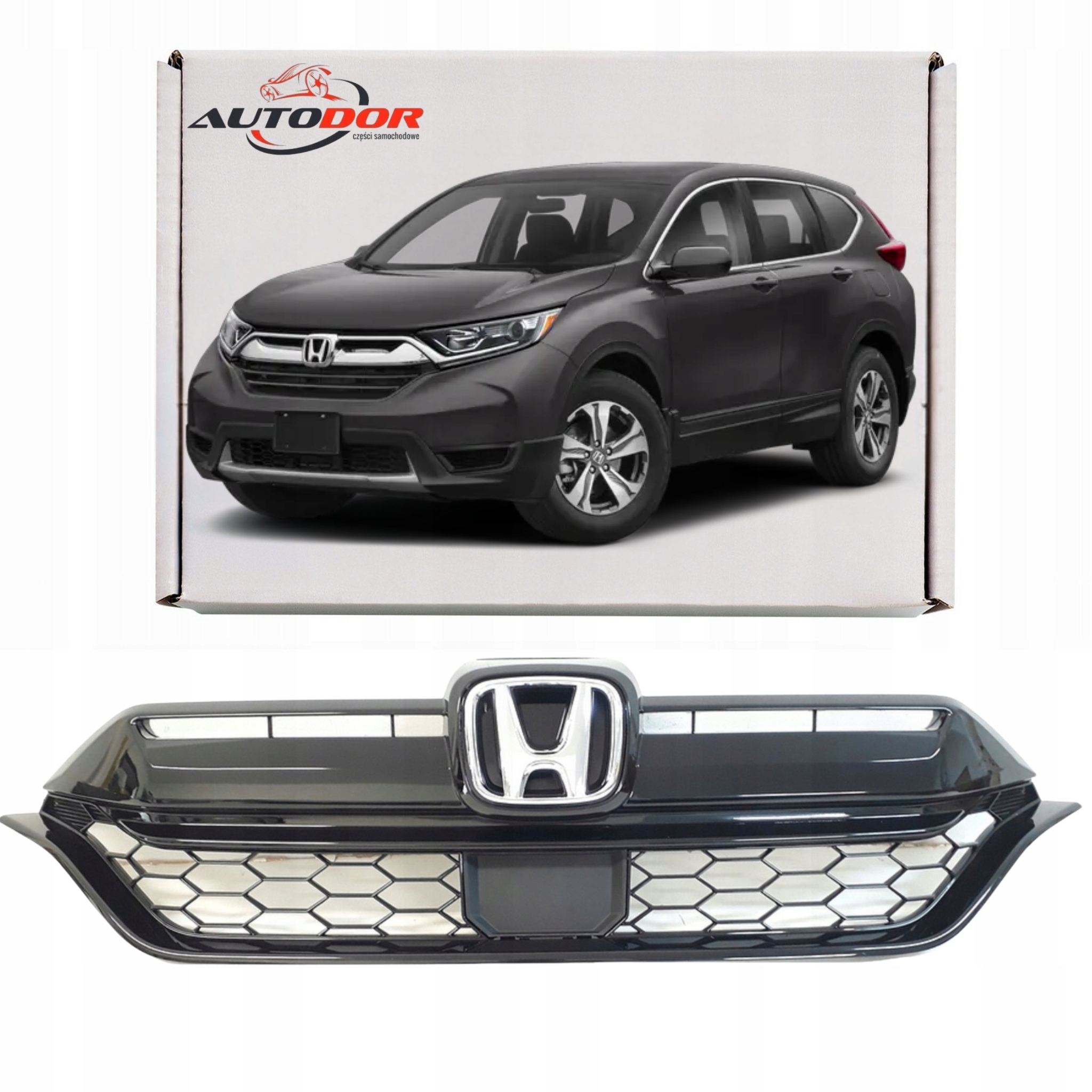 Honda Cr-v 2019- Gril Středová Atrapa Tuning Černá Chrom Radar Emblém