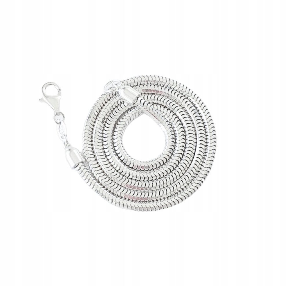 Tlustý Stříbrný Řetěz Zmijka 60 cm Stříbro 925