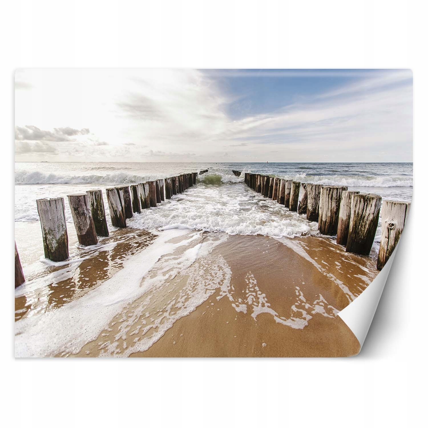 Fototapeta 3D Falochrony na pláži moře 250x175