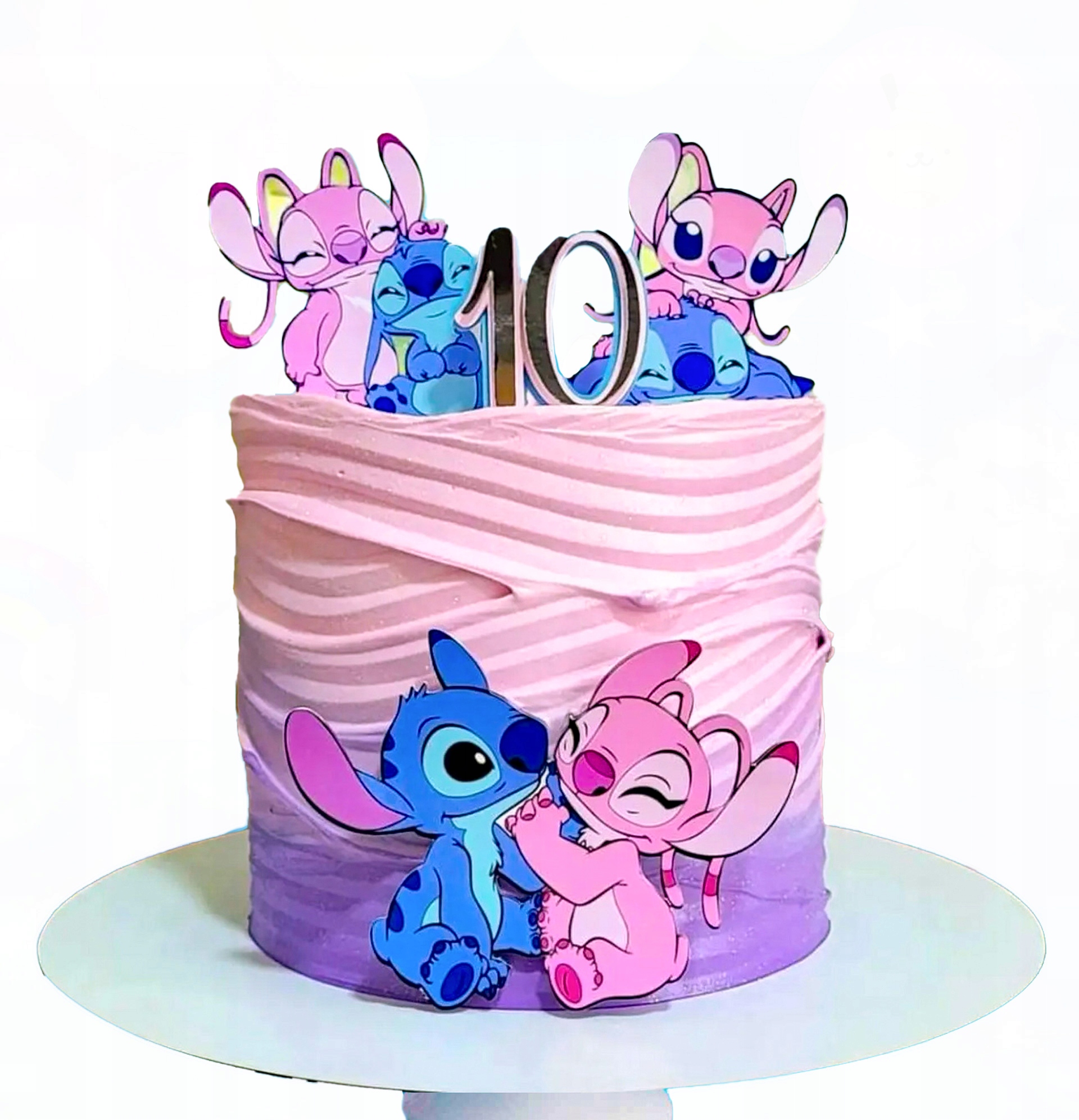 Levně Hotový Set Lilo Stitch na dort zápich z cukrové hmoty 2D figurky