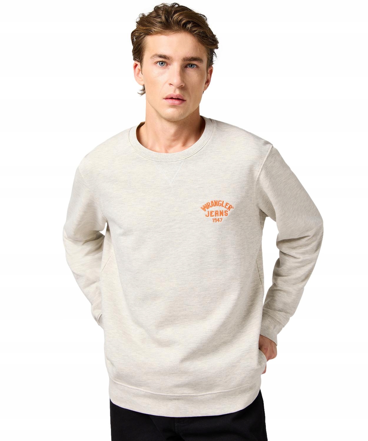 Mikina Wrangler Small Logo Crew 112364090 Oat Melee XXL