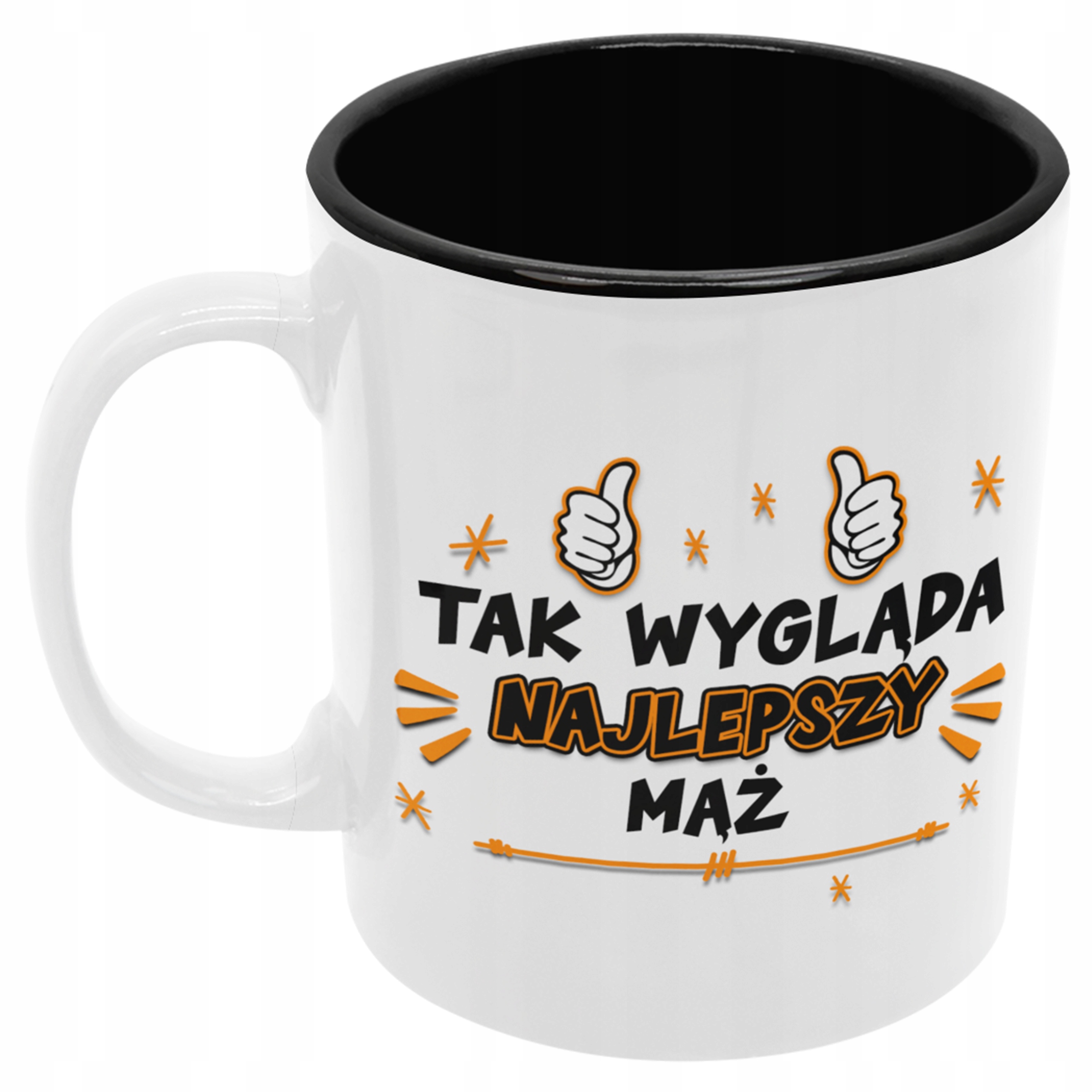 

Kubek Mąż dla męża czarny środek