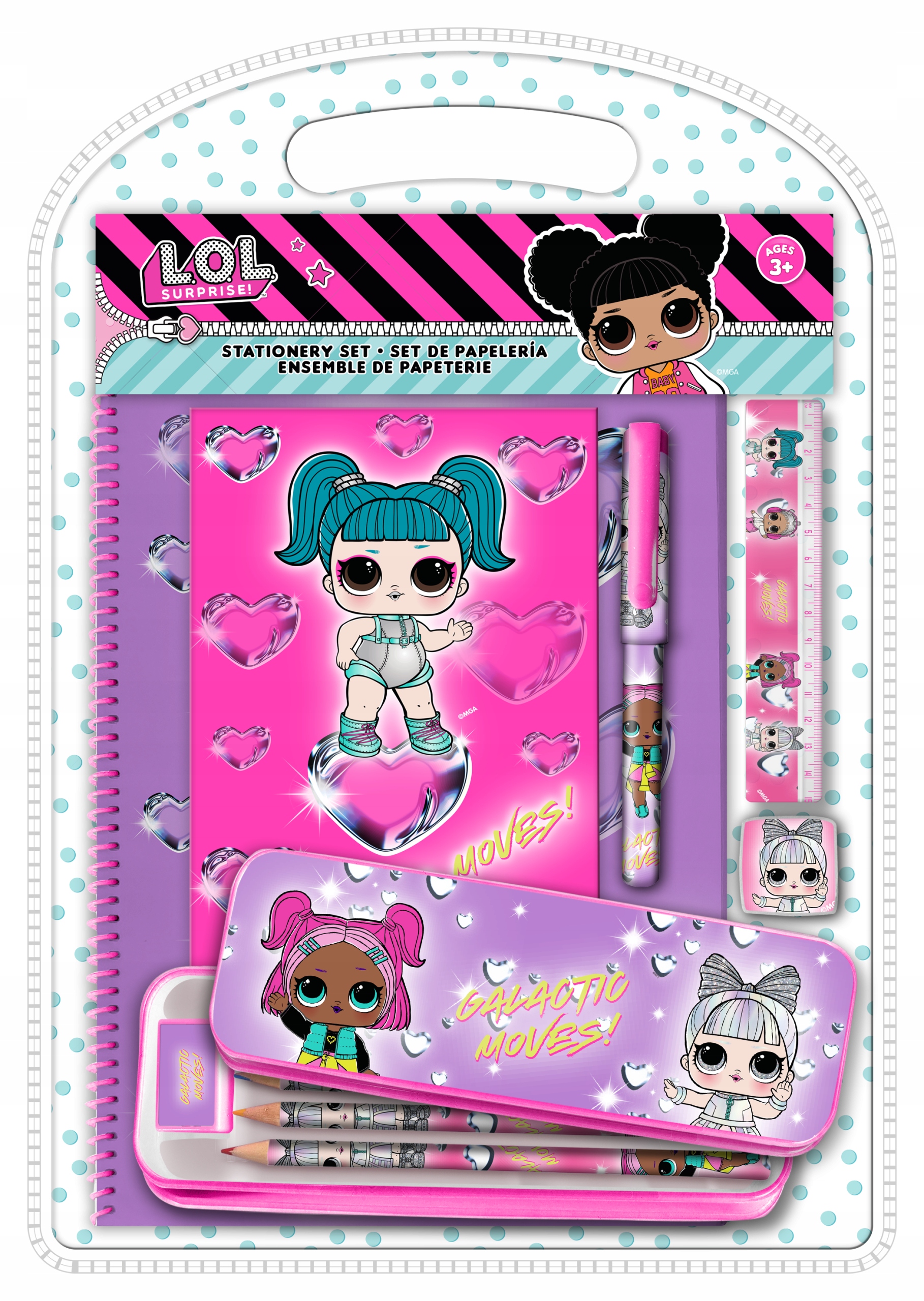 KREDKI ZESTAW PAPIERNICZY XXL LOL SURPRISE ZESZYT NOTATNIK GUMKA PIÓRNIK EAN (GTIN) 8435507853545