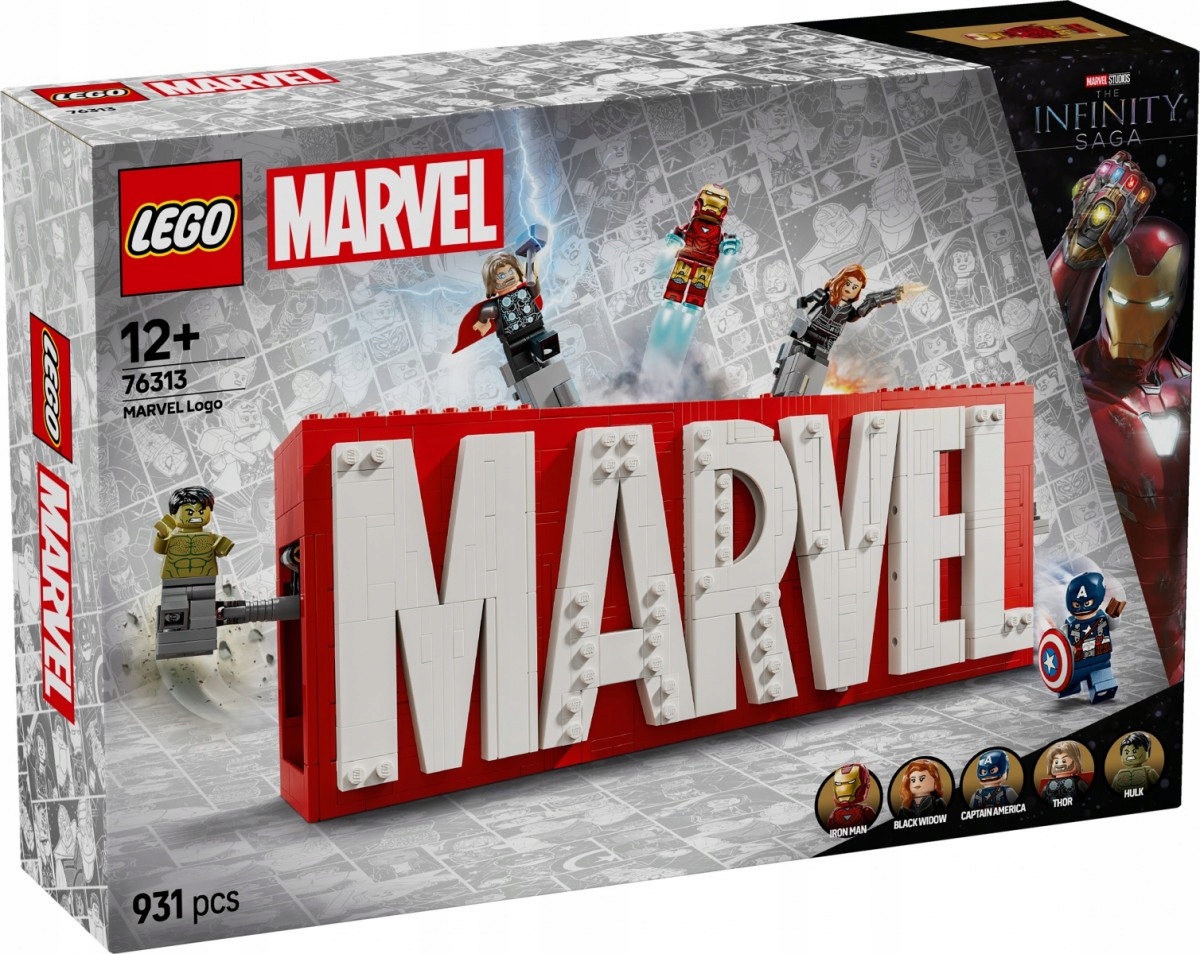 Lego Stavebnice Heroes 76313 Logo Marvel s minifigurkami