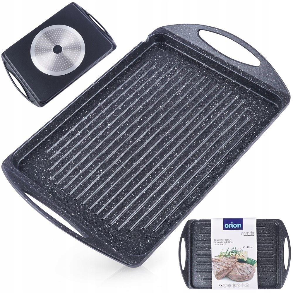 Grilovací deska na grilování, velká granitová pánev na rybí maso, zeleniny