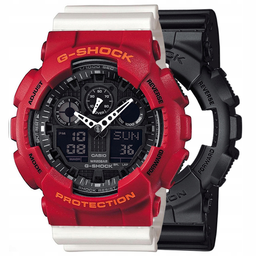 Sada G-shock GA-100-1A1ER Červená Bílá