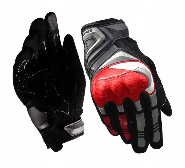 RĘKAWICE MOTOCYKLOWE CUIRASSIER DOTYK CZERWONE XL