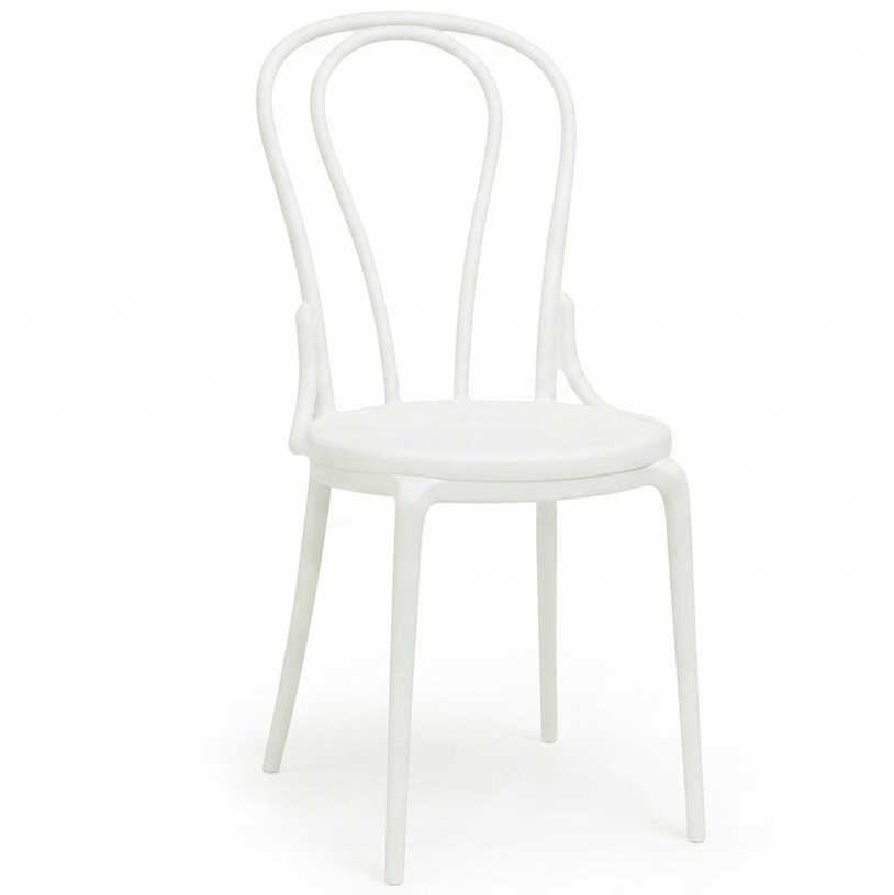 Krzesło Białe Plastikowe Klasyczne Vintage Do Salonu Bankietowe Kawiarnia