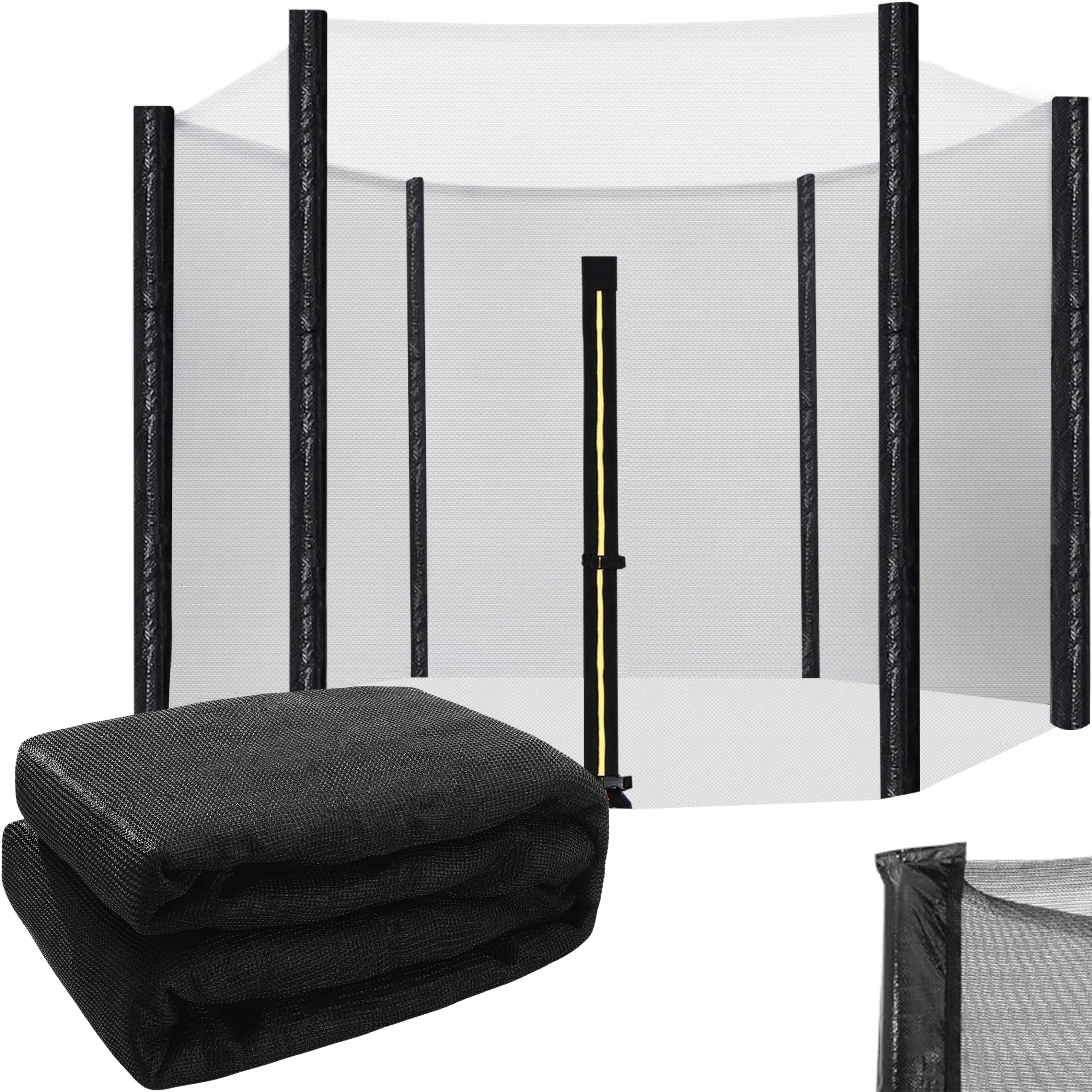 ZEWNĘTRZNA SIATKA DO TRAMPOLINY MOCNA OCHRONNA UNIWERSALNA 180cm 244cm 6sł