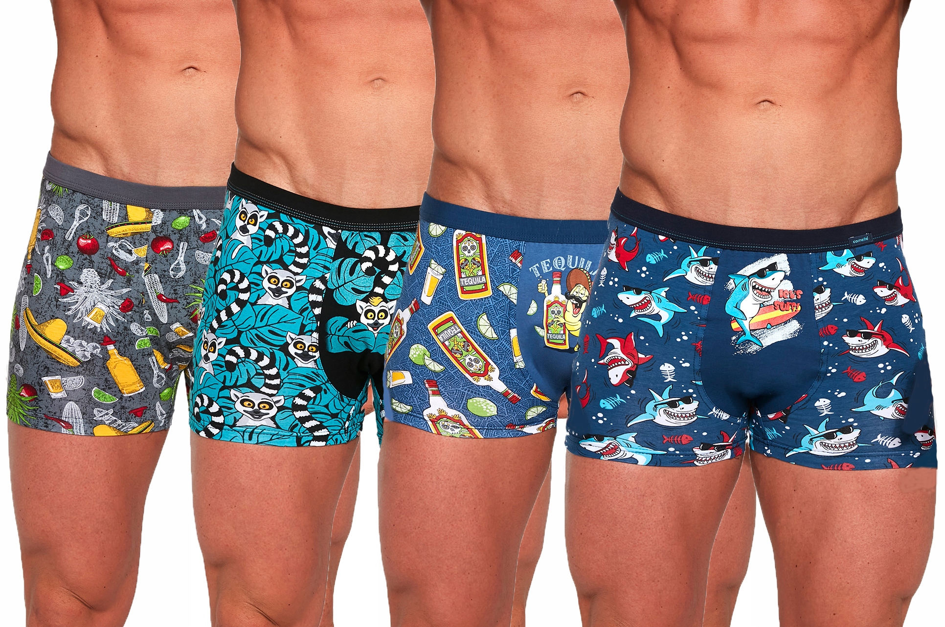 

Bokserki Various Tattoo Cornette - 4 szt. L