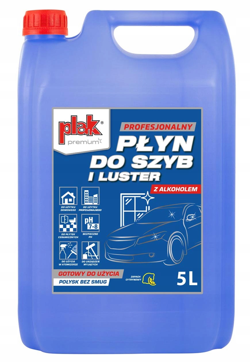 

Plak Płyn Do Szyb I Luster Z Alkoholem 5L