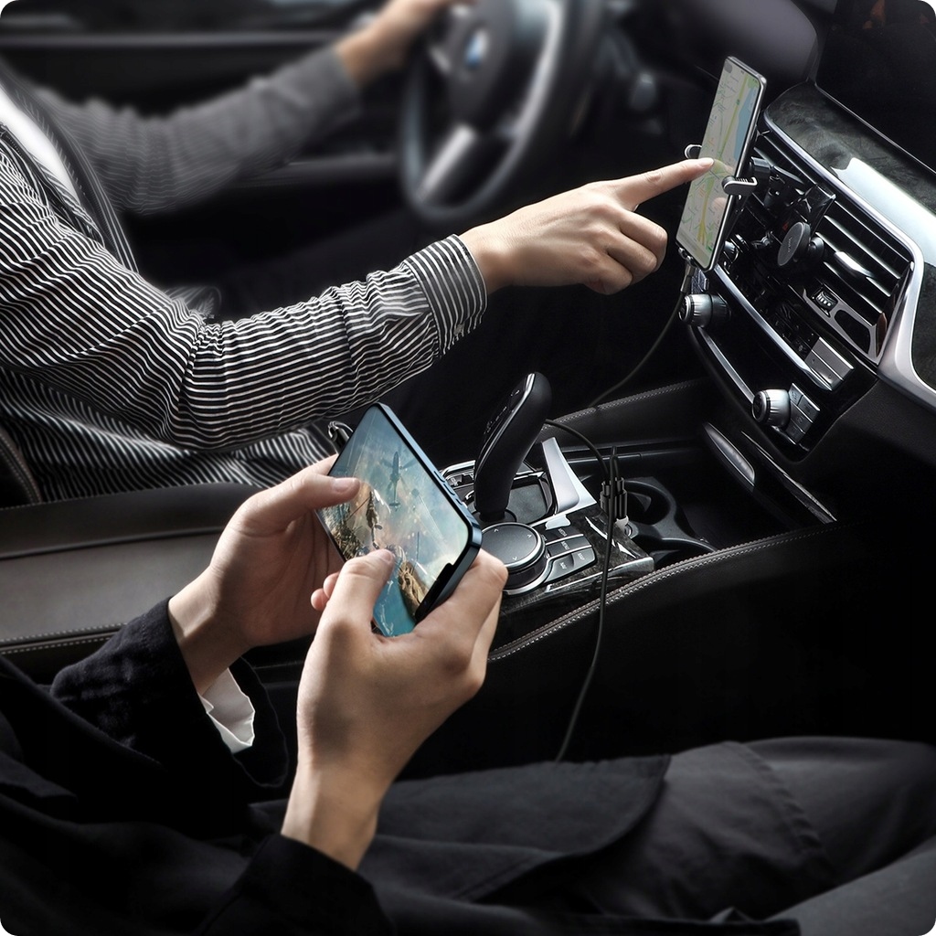 BASEUS TRANSMITER FM BLUETOOTH ŁADOWARKA SAMOCHODOWA 2x USB AUX SD 2.1A Marka Baseus