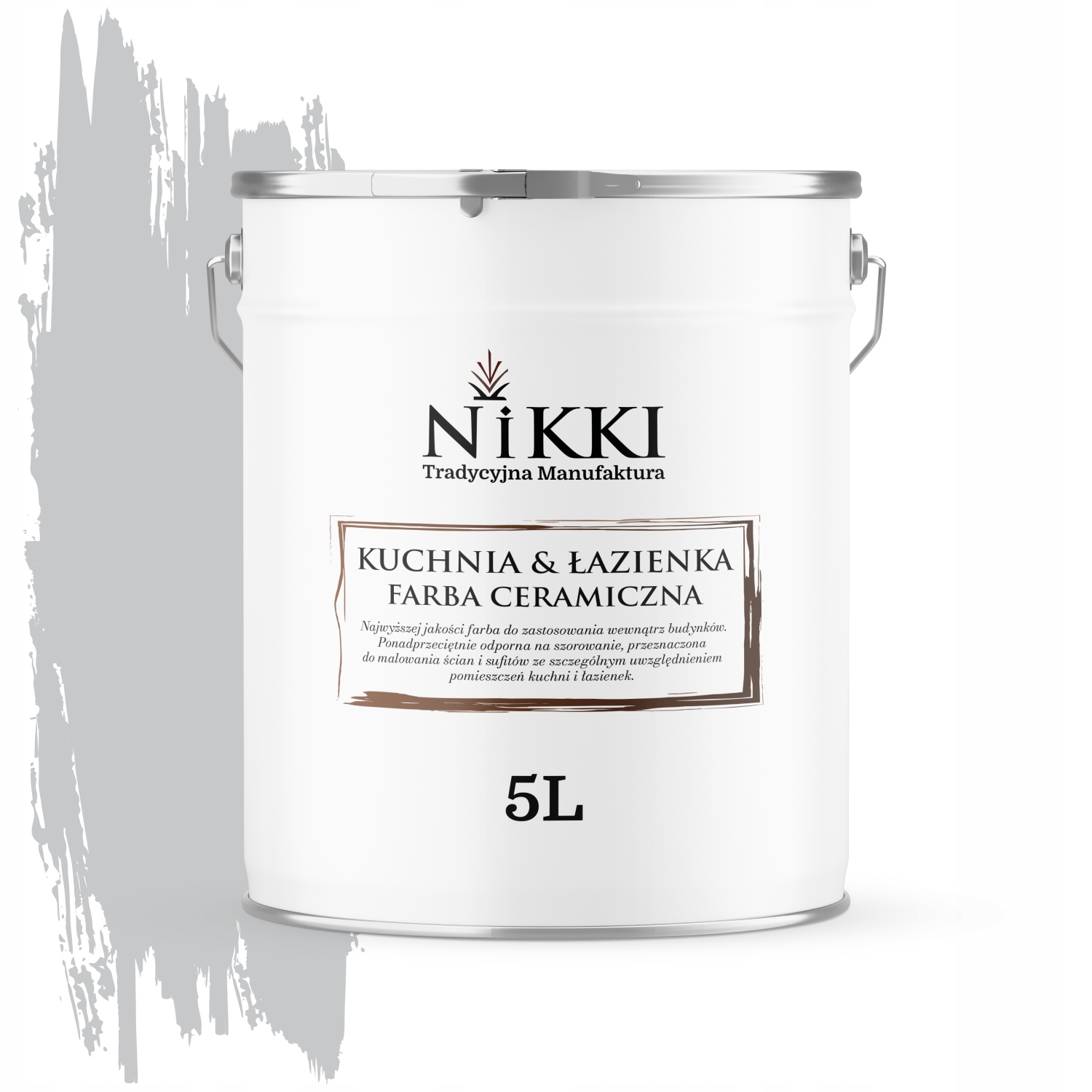 Keramická Farba Kuchyňa Kúpeľňa Šedá Svetlá H1061 Hlboká Matná 5 L Nástenná