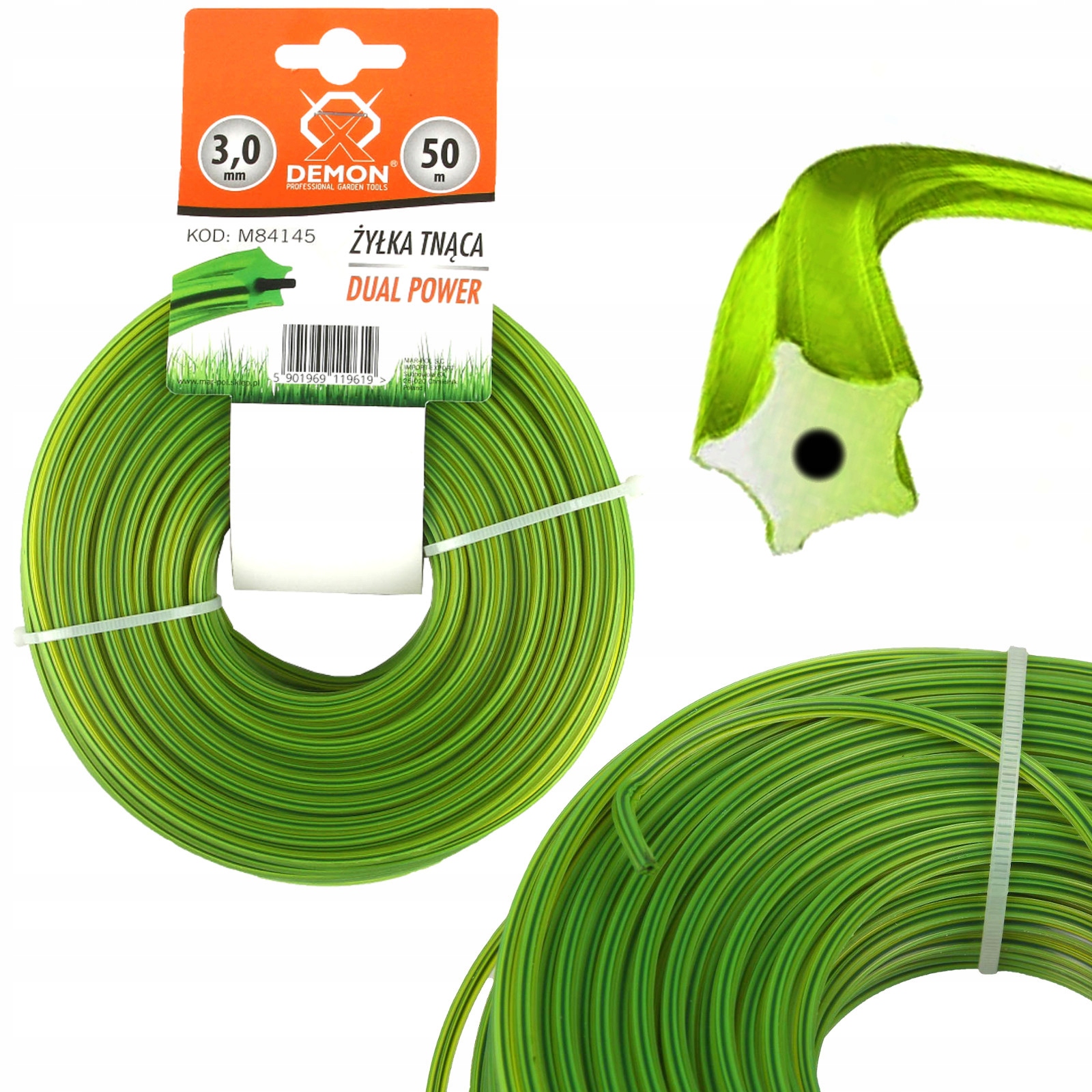 

Żyłka Tnąca Do Kosy Zbrojona Gwiazdka 3.0mm 50m