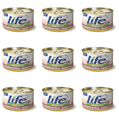 Life Cat Plechovka 85g Kuřecí šunka Filé 9ks