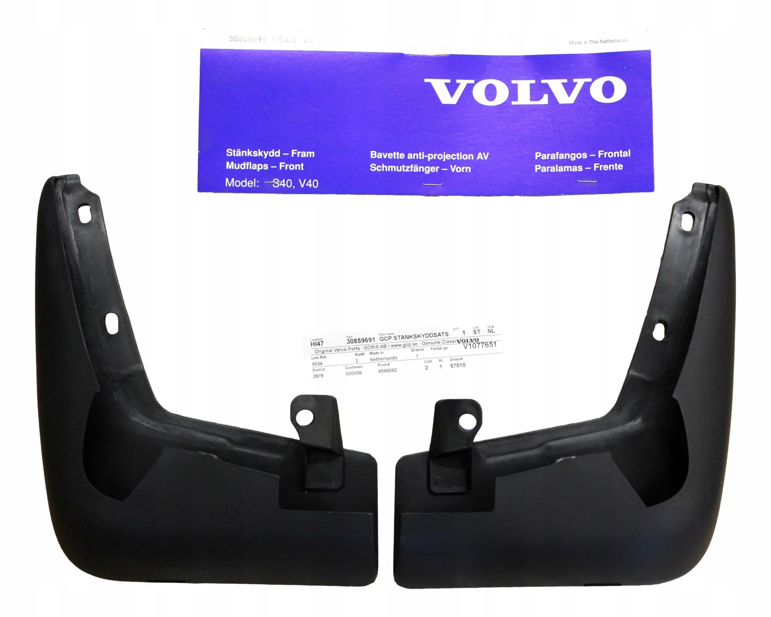 Volvo S40 V40 I (-04) sada chlapáků přední Oe