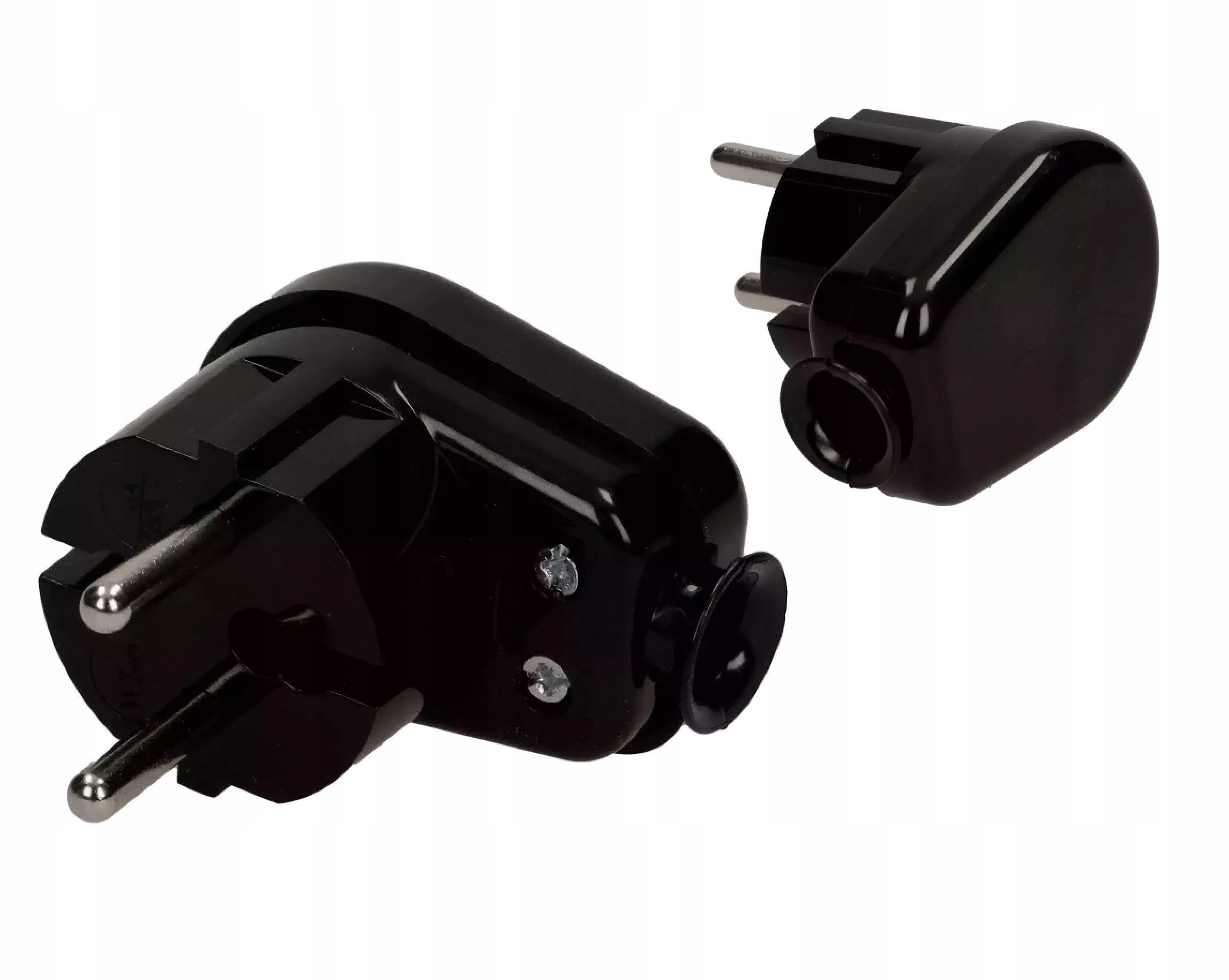 

Wtyczka Kątowa Rozbieralna 2P Typ E Czarna