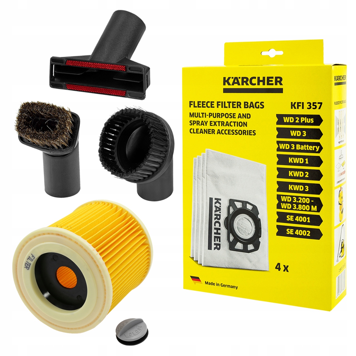 Zestaw do Karcher WD3 worki filtr ssawki