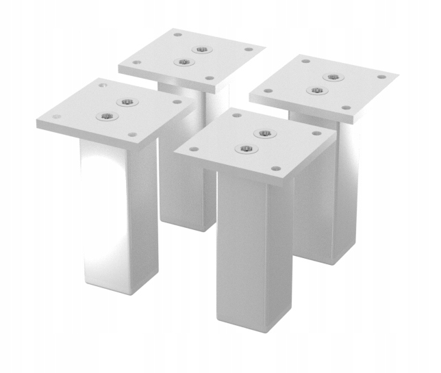 

4 x Aluminiowa Nóżka Stopka Meblowa H 100 MM Biała