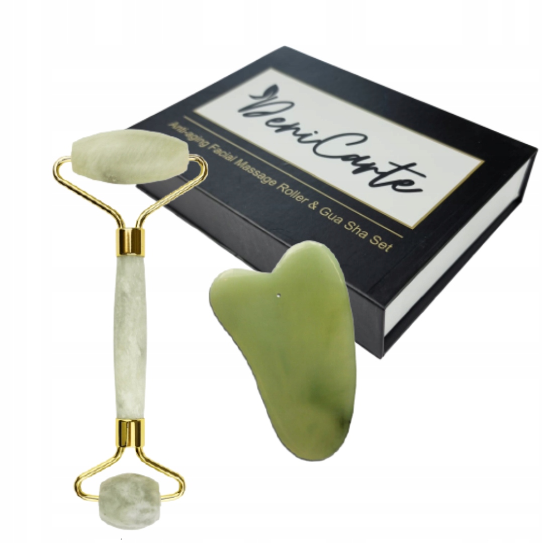 

Masażer Do Twarzy Jadeitowy Roller Gua Sha Box