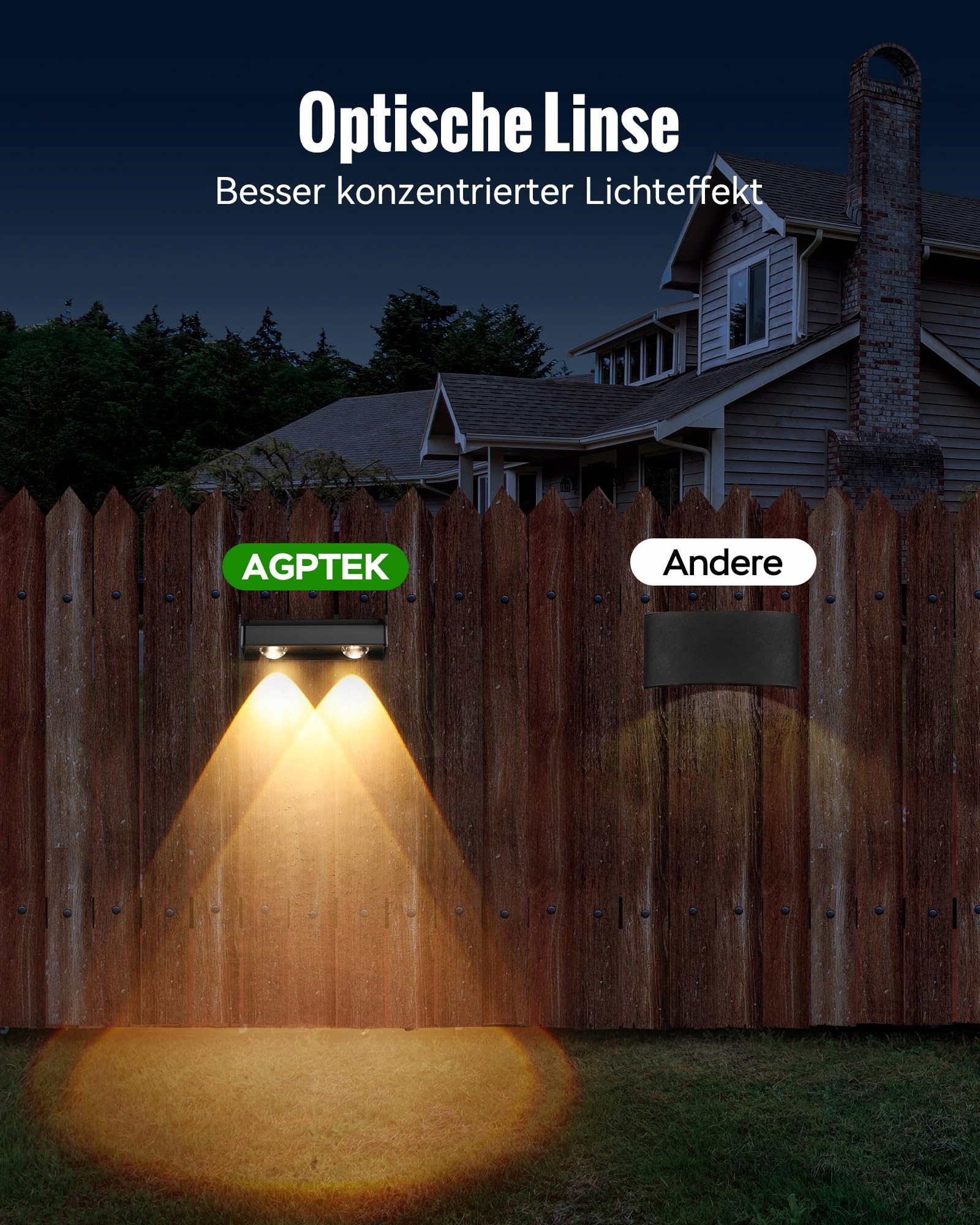 AGPTEK Lampy Solarne Zewnętrzne 5 Trybów 8 Kolorów RGB IP65 4 Sztuki — miniatura 2