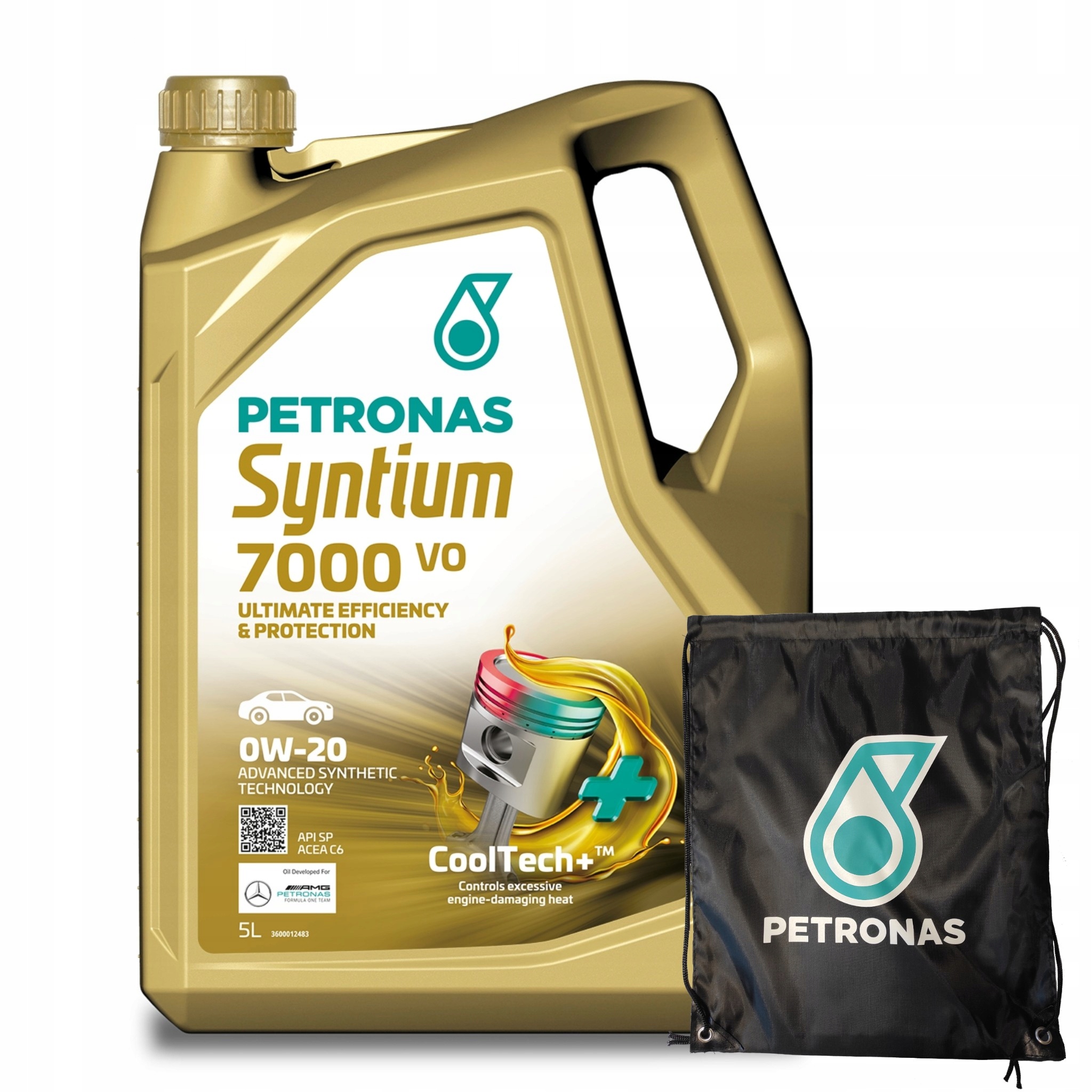 Motorový olej Petronas Syntium 7000 Vo Acea C6 0W-20 5L Vak Zadarmo