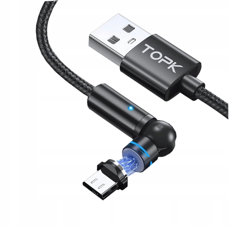 

Kabel Kątowy obrotowy magnetyczny Micro Usb Topk