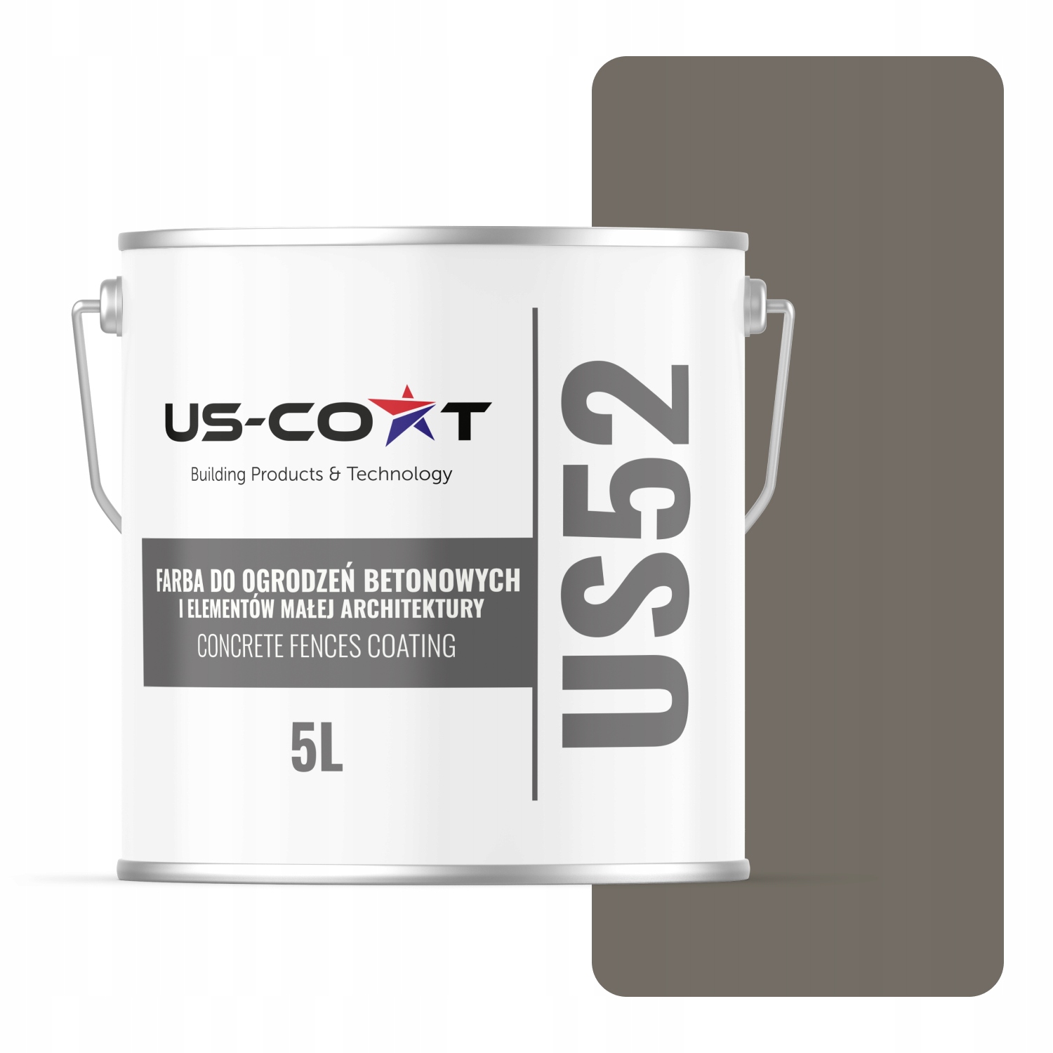 Farba Na Maľovanie Betónu, Betónových Plotov, Šedá, Tmavo Teplá, F296 5 L