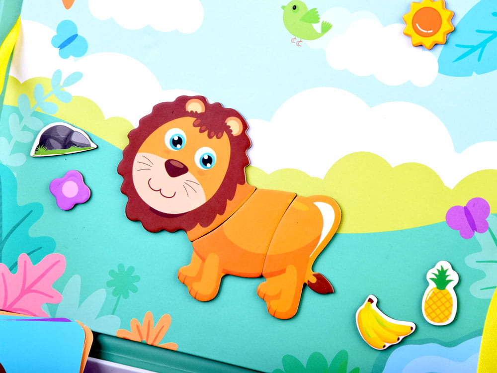 UKŁADANKA MAGNETYCZNA, puzzle zwierzęta ZOO Szerokość produktu 19 cm