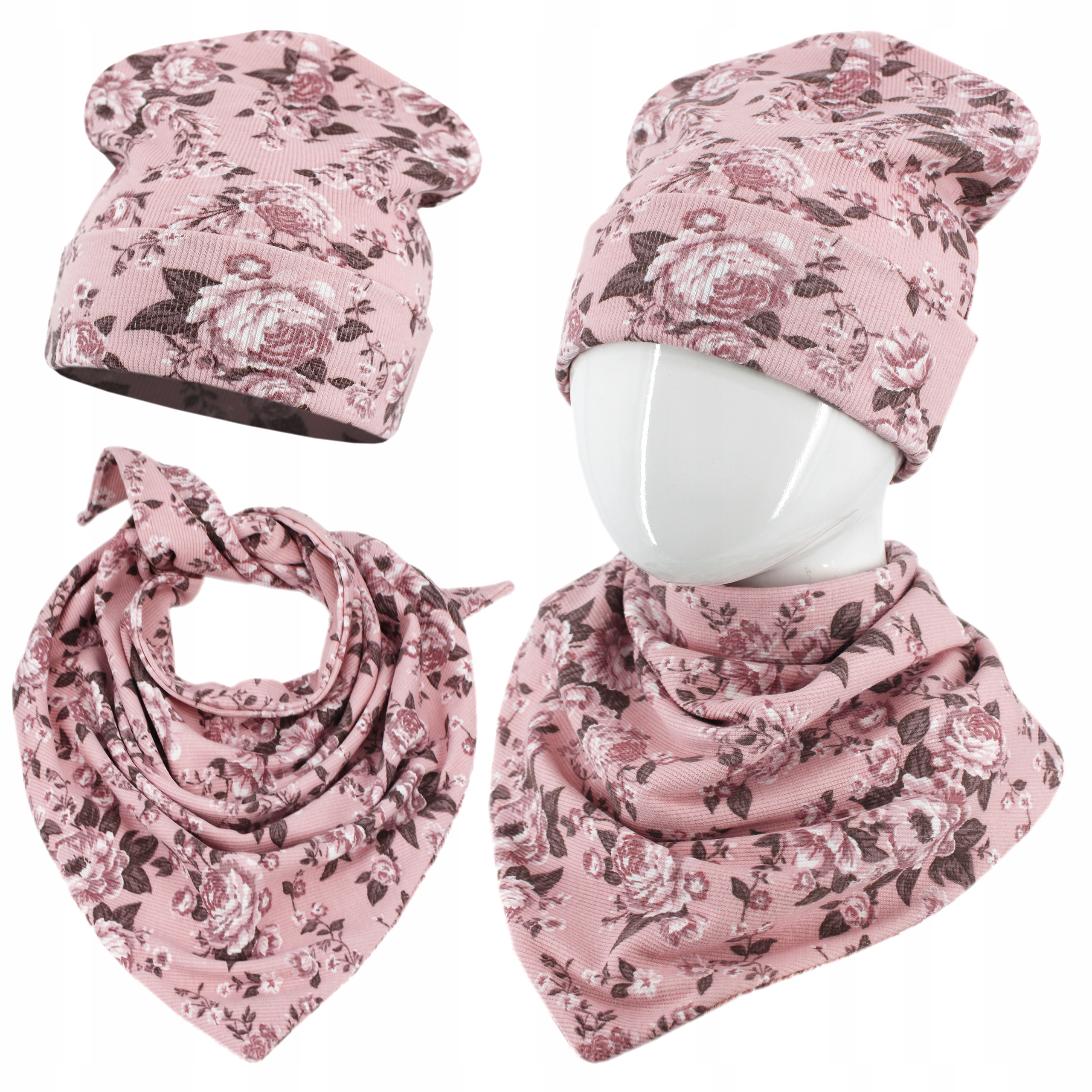 KOMPLET DZIECIĘCY DLA CHŁOPCA DZIEWCZYNKI WIOSENNY CZAPKA I CHUSTA 2-5 LAT