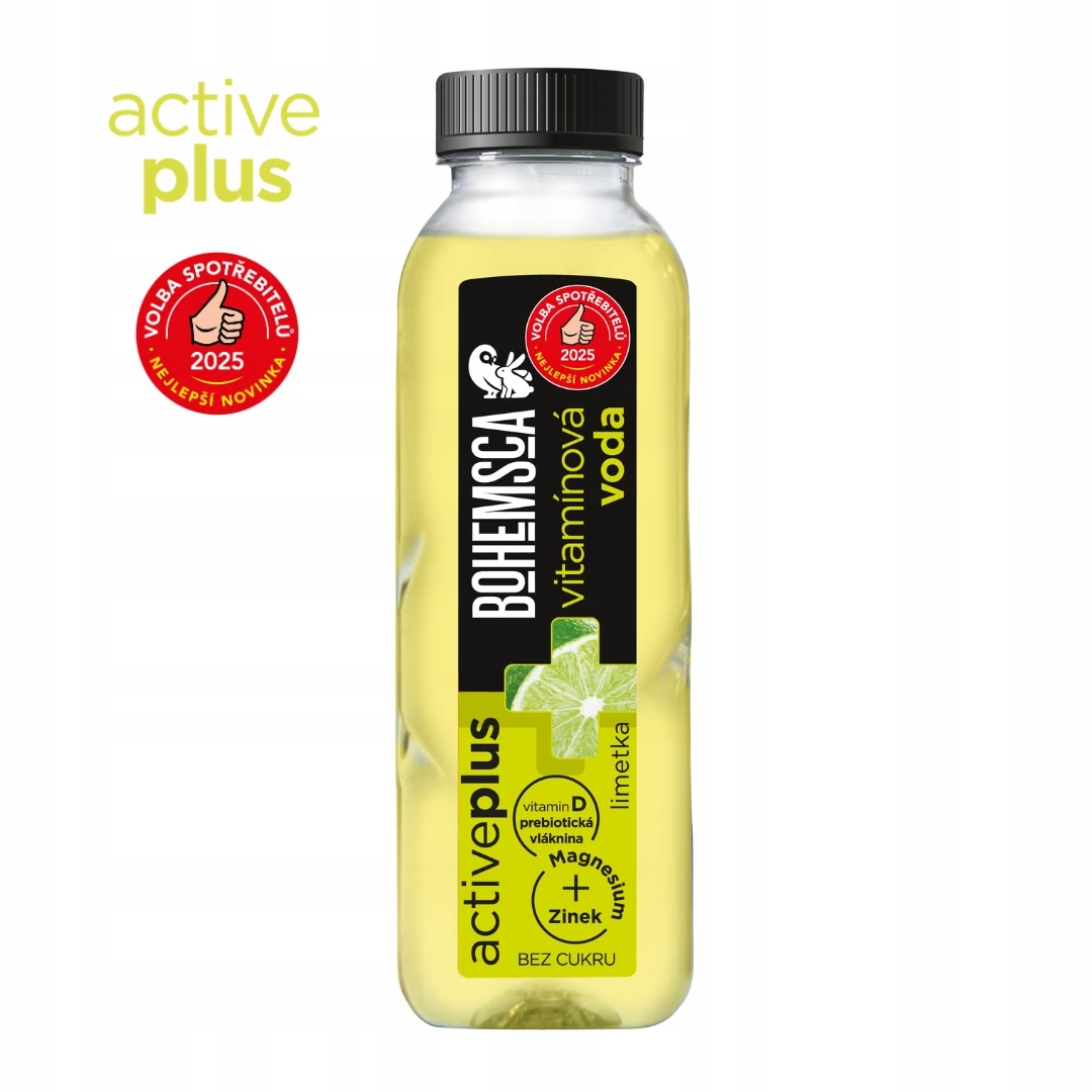 Bohemsca Active Plus vitamínová voda Limetka 390 ml 12 ks