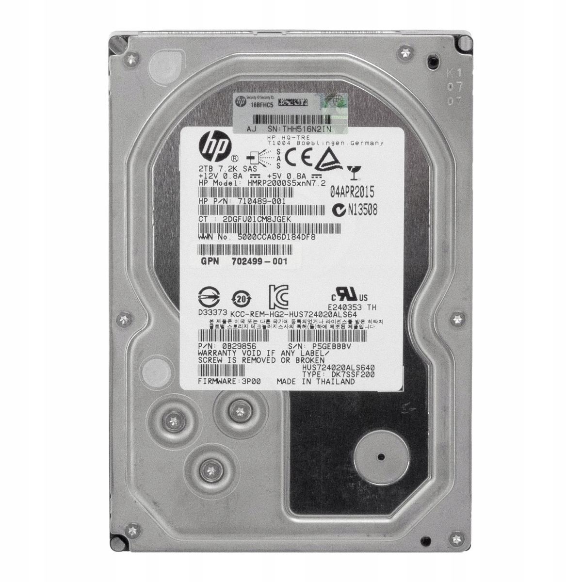 Hp 710489-001 2TB 7.2K 64MB SAS-2 3.5'' HMRP2000S5xnN7.2