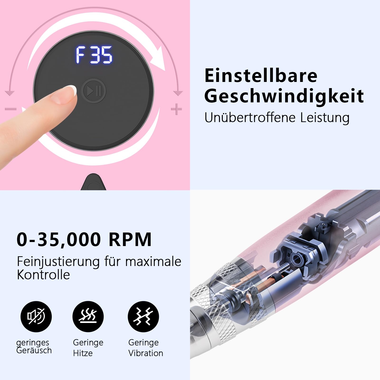 ENNIEWI Frezarka Do Paznokci Żelowych 35000 U/Min Zestaw Manicure Pedicure — miniatura 4
