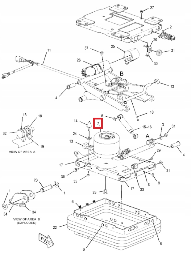 PODUSZKA FOTELA CAT 428C 442D 428D 428F 1631135 Part number 1631135